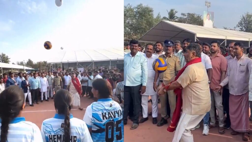 DK SHIVAKUMAR: ವಿದ್ಯಾರ್ಥಿಗಳ ಜೊತೆ ಮಸ್ತ್ ವಾಲಿ ಬಾಲ್, ಡಿಕೆಶಿ ಆಟಕ್ಕೆ ಫ್ಯಾನ್ಸ್ ಫಿದಾ : VIDEO